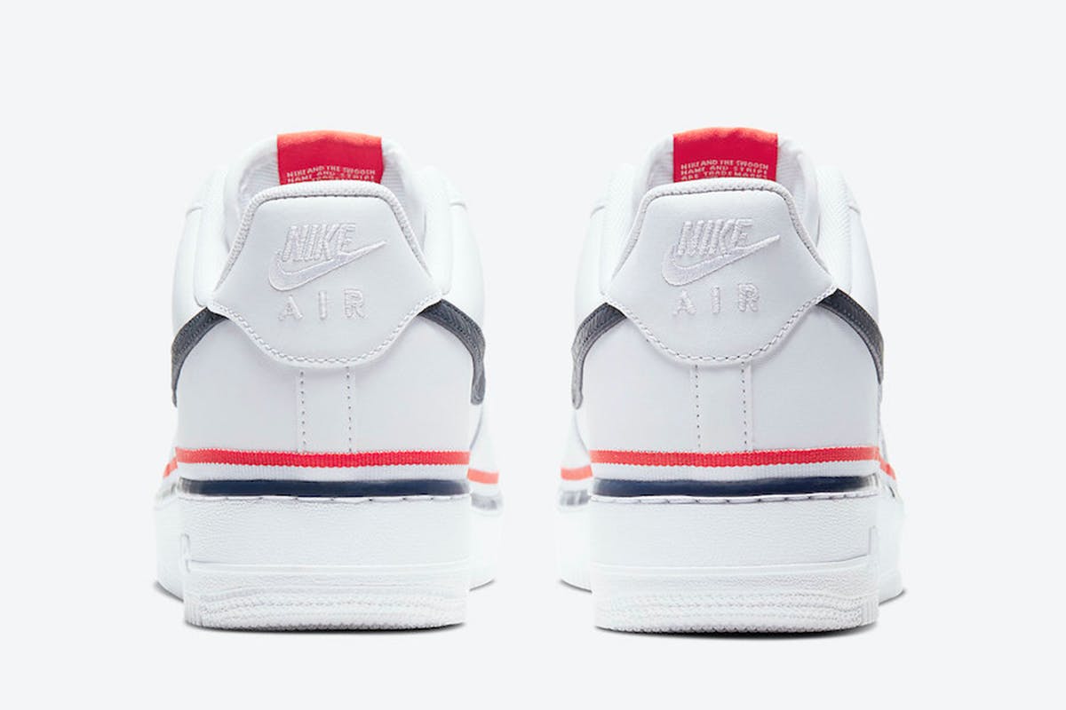 red white and blue air force 1's